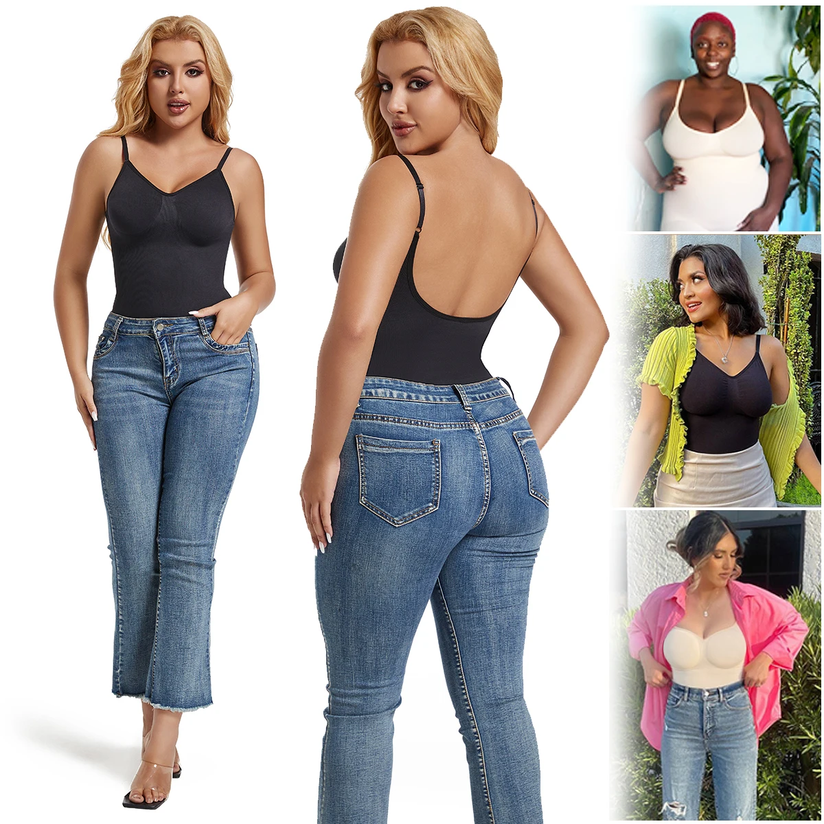 Femmes dos nu col en v Shapewe - Shapewear Bodysuit Firm avis et prix